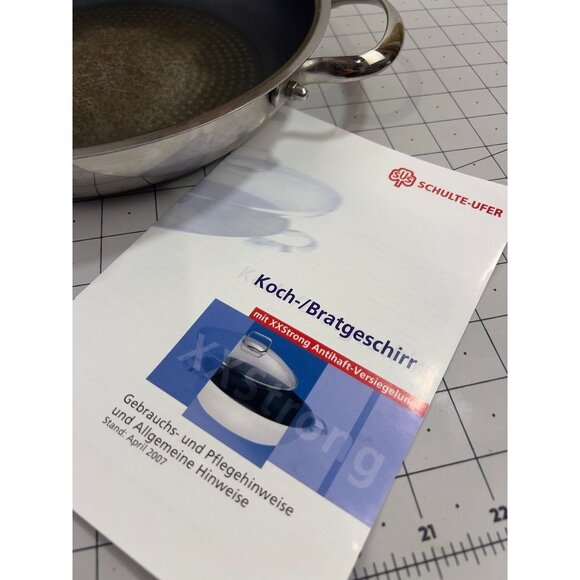 Schulte-Ufer 10.5" Skillet Frying Pan Stainless Steel Non-Stick Two Handles Germ - Picture 2 of 8